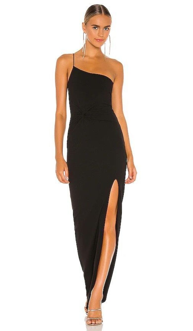 Nookie x Revolve Lust One Shoulder Gown in Black Size Small *Flawed*